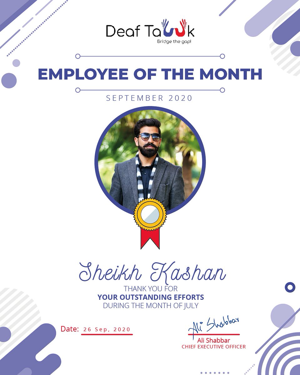 DeafTawk's tweet photo. DeafTawk is pleased to announce @Sheikhkashan16 as an employee of the month for his endless efforts and precious time that he has invested to elevate the deaf community!
Thank you Sheikh Kashan, we truly appreciate your presence.
#deaftawk #pidgorg #guarantCo #jazzxlr8 #teamup https://t.co/GE7uFGdsZI