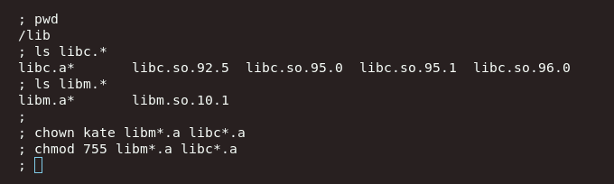 Kate Kate What Are You Doing Chmod Ing All My Files To Own The Libs