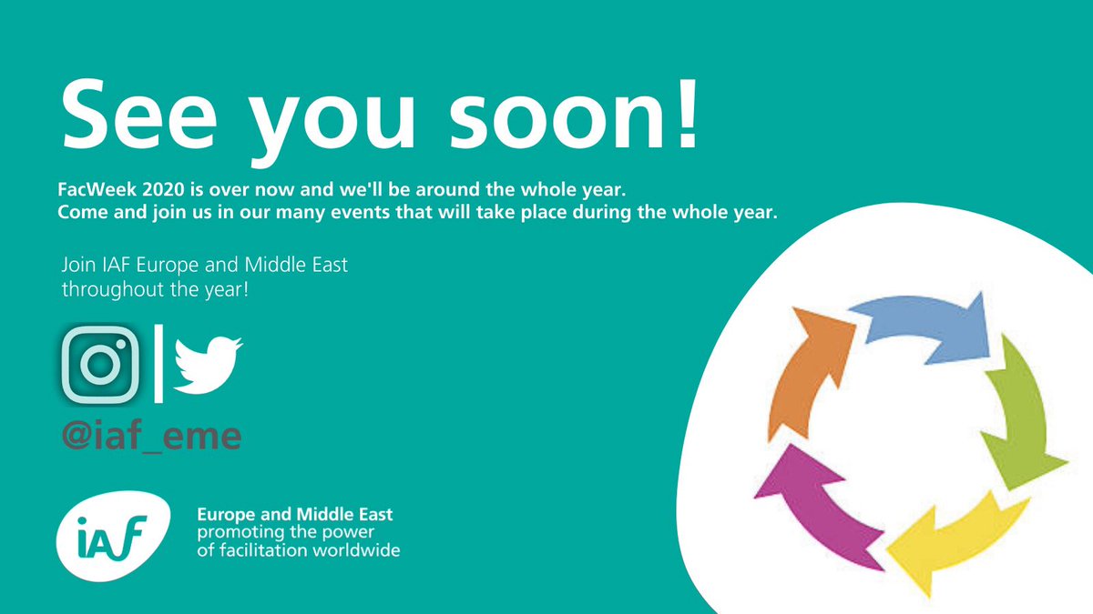 iaf_eme's tweet image. #FacWeek 2020 is over now and we will be around the whole year! Come and join us in our many events that will take place throughout the year! Let's promote the power of #facilitation together! @iafacilitators