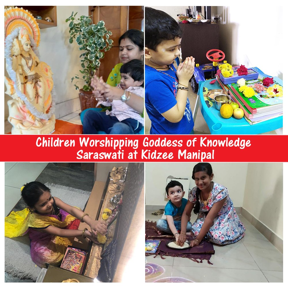 On the auspicious occasion of Vijayadashmi, our little Kidzee Manipal children worshipped Goddess of Knowledge - Saraswati and offered prayers to the deity by completing the rituals at home.
#Kidzee #KidzeeStudents #Vijayadashmi #Festival #India #FestiveSeason #Celebrations https://t.co/Tme5c5cLRt