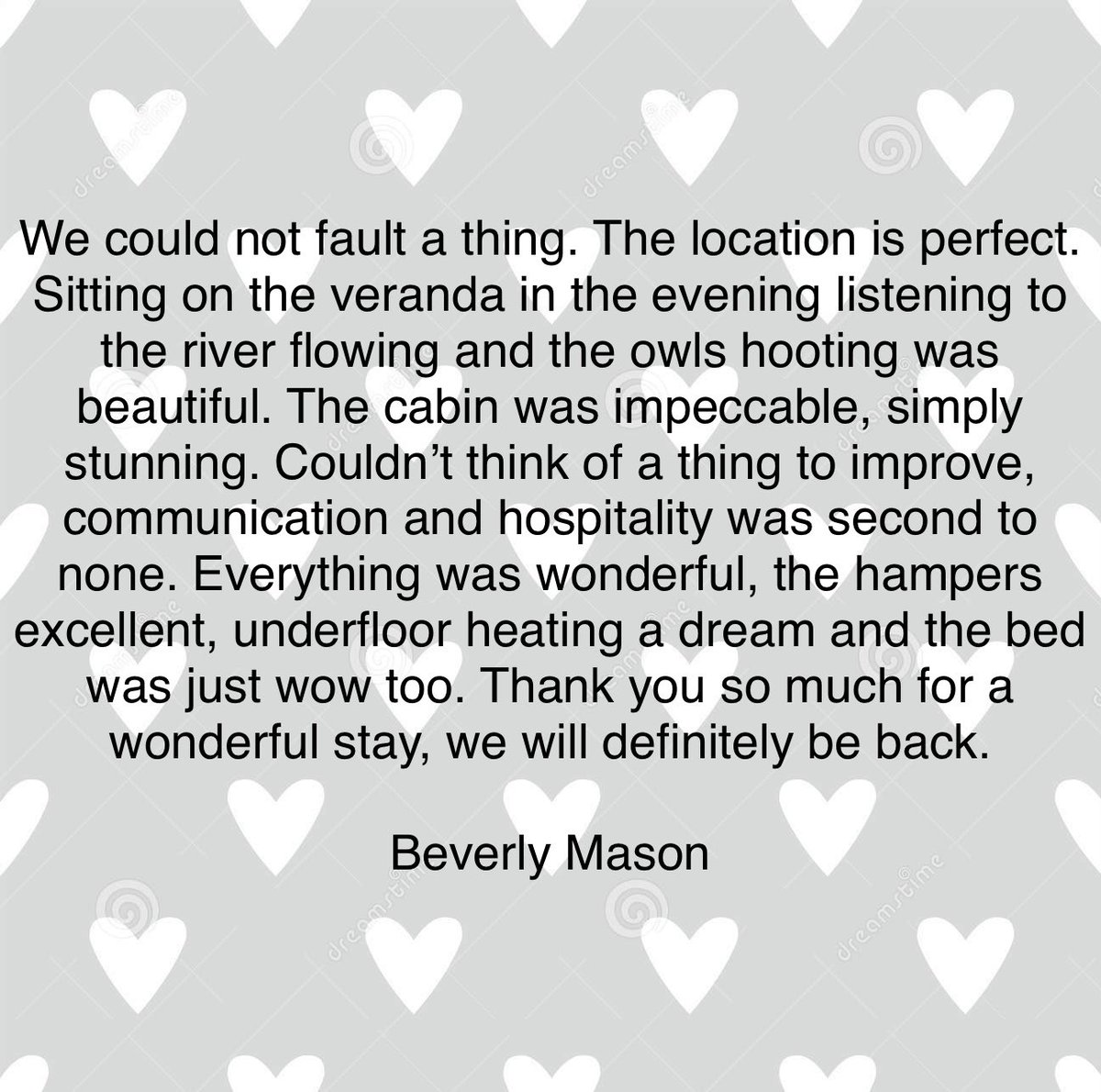 Thank you Bev &amp; Sam for such lovely words, it was so nice to have you at Riverside this weekend 💙 #review #happycustomer #guestfeedback #happy #tuesdaymotivation #tuesday #thankyou #grateful #staycation #shropshire #riverside