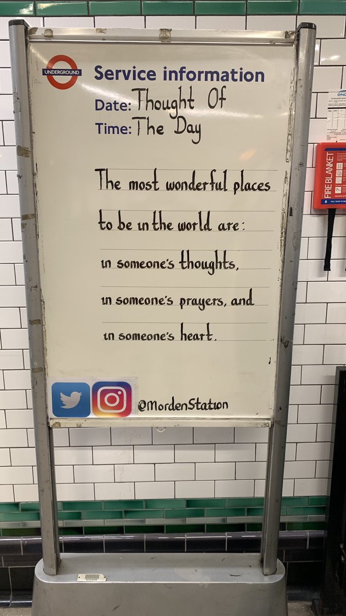Tuesday 27th October 2020 Thought Of The Day From Morden Station