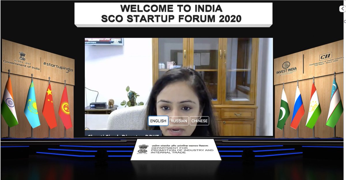 startupindia's tweet photo. Today, we launch the first-ever SCO Startup forum. We have an exciting day plan with several activities in which the SCO Member States will participate~Smt. Shruti Singh, Director @DIPPGOI in her opening remarks https://t.co/thdWETKKvp