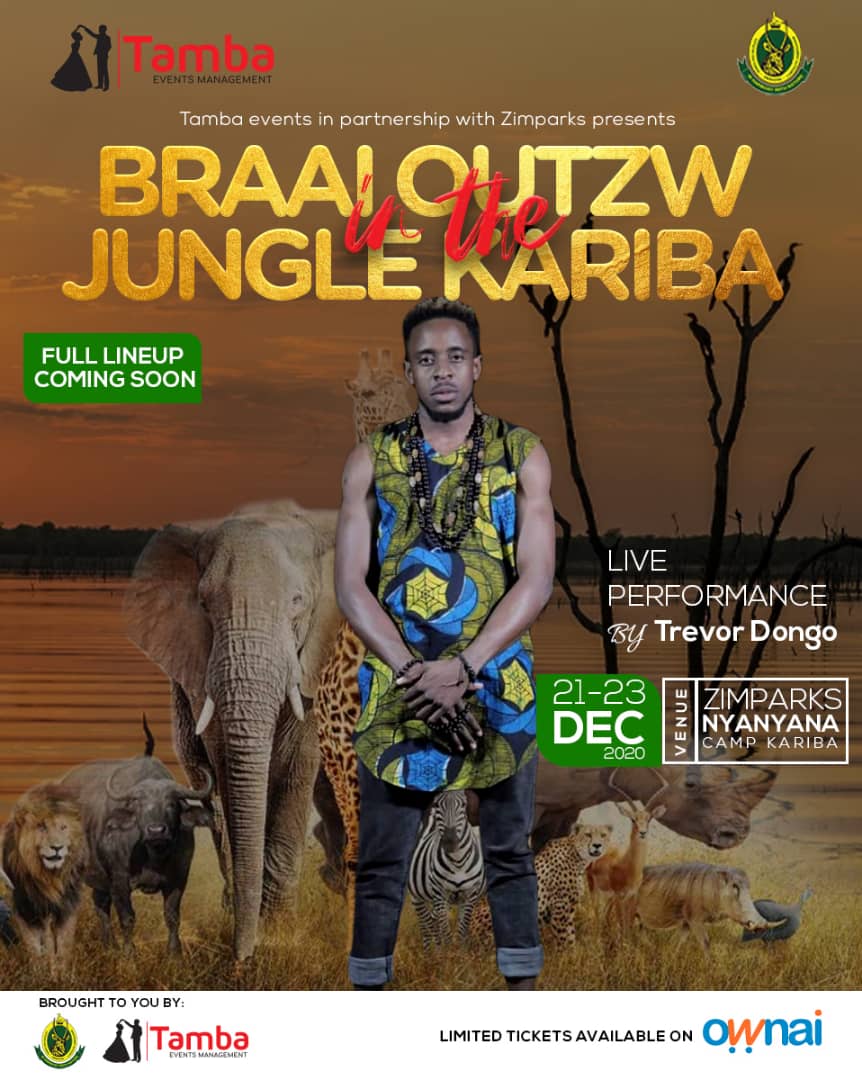 ownaizimbabwe's tweet photo. The jungle is calling and the soothing voice of Trevor Dongo will be singing in harmony with the jungle. Buy your tickets from Ownai
https://t.co/mrL90T75EO

Please note limited tickets left
#BRAAIOUTzw #OwnaiZimbabwe https://t.co/ToxyaNKWbQ