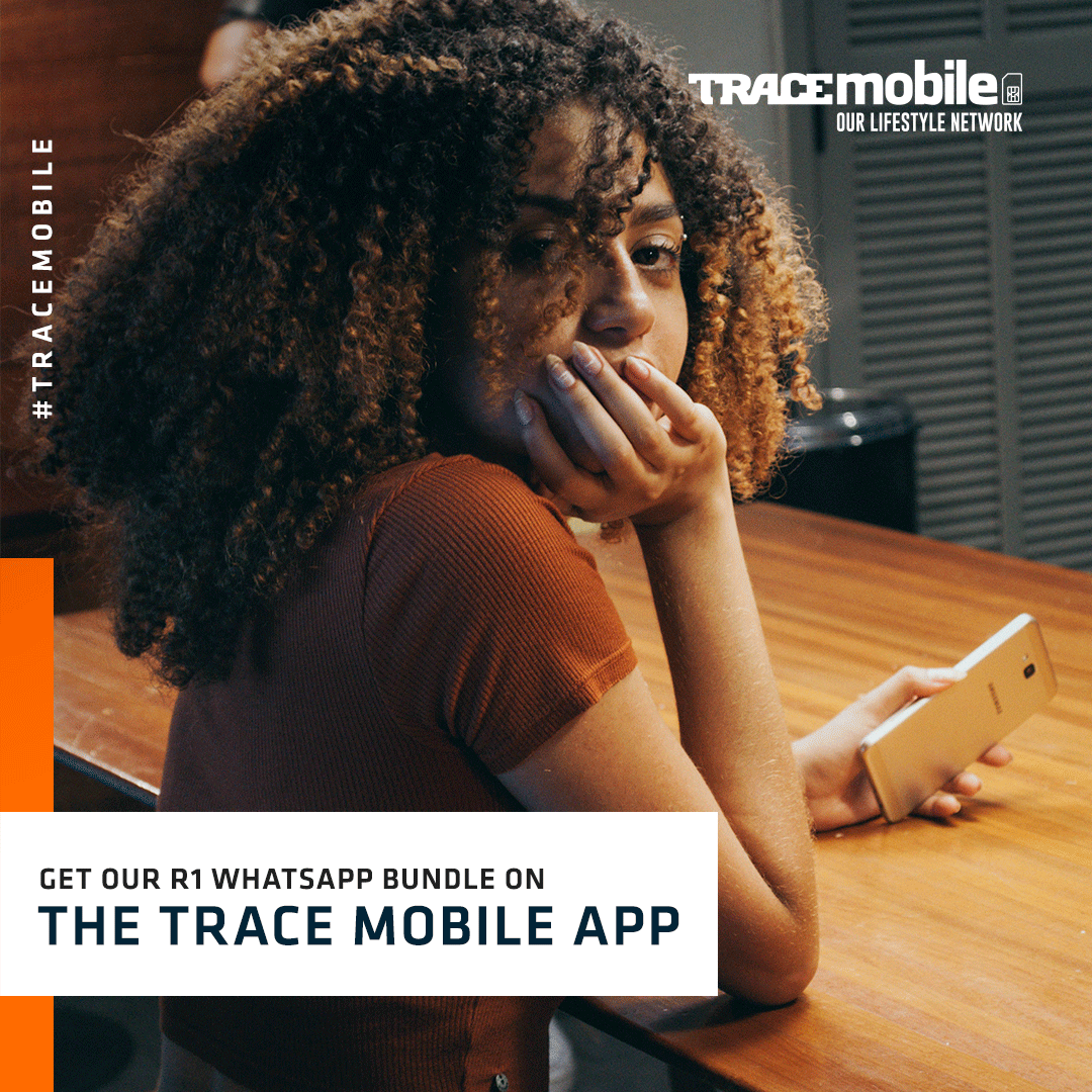 TRACEmobileSA's tweet photo. Chat up a storm for the only R1 with our WhatsApp bundle. Hook yourself up with our unbeatable WhatsApp bundle on the FREE TRACEMobile app. https://t.co/qgdNqIMhyt https://t.co/uZazIkUCK1