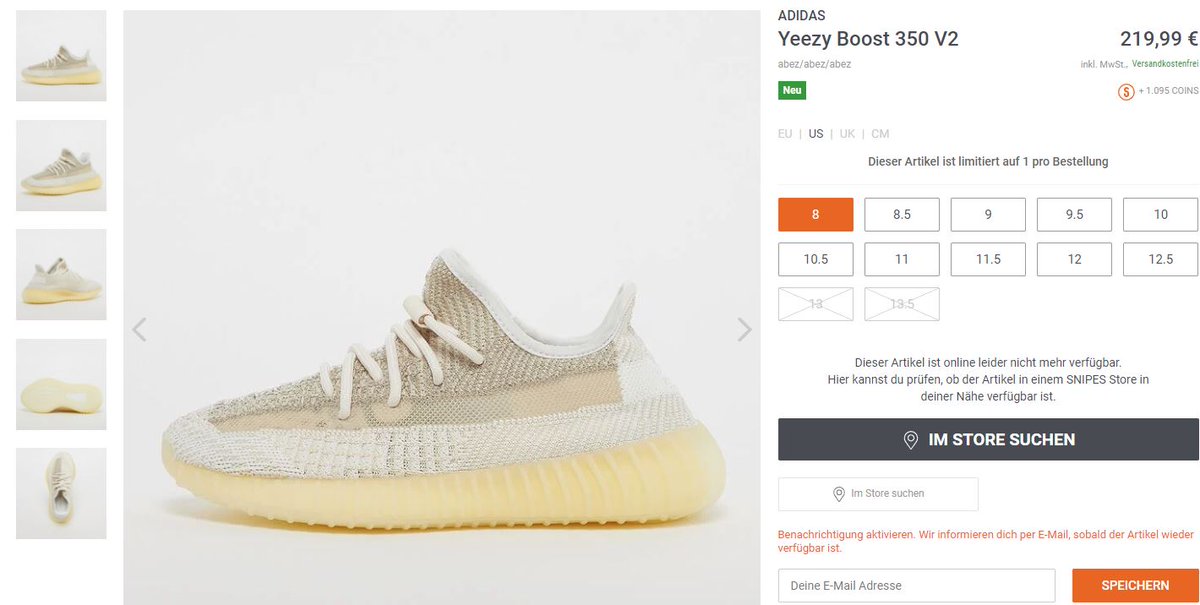 snipes yeezy release