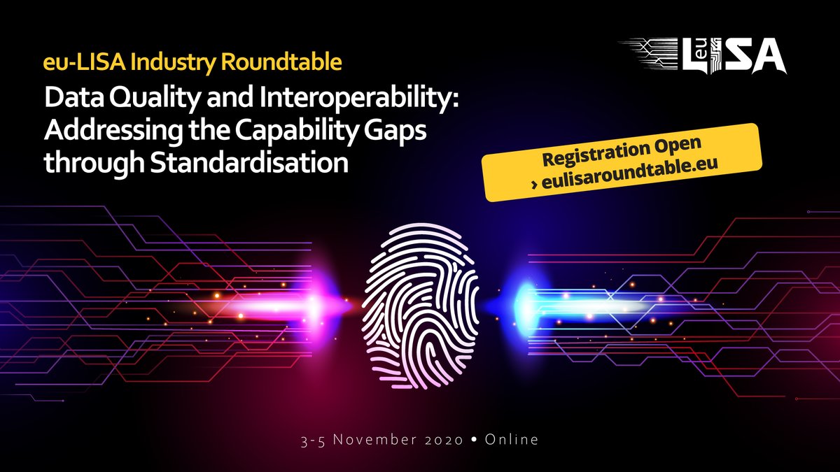 EULISA_agency's tweet photo. Registration closes at the end of today!
This is your last chance to make sure you get all the latest about #Data Quality and #Interoperability straight from industry's leading experts.
Online event - 3, 4 &amp; 5 November 2020
Register now: https://t.co/QcQMxjYEno https://t.co/RUBhG8kxFx