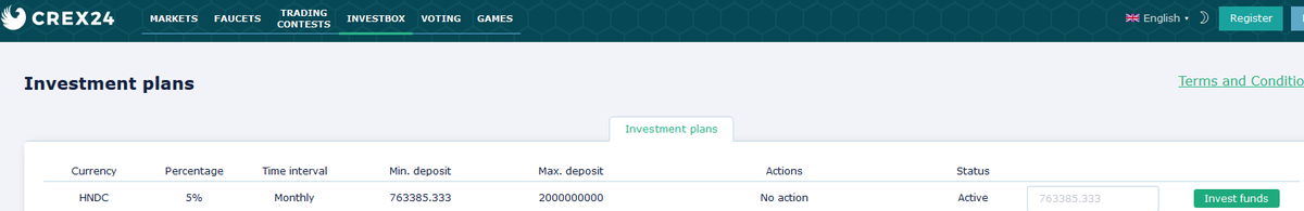 HondaisC's tweet photo. We are happy to announce that, HNDC Invest box is enable at https://t.co/Wwr9T073hN
5% Monthly.
#CoinGecko  #LiveCoinWatch #CryptoNews #blockchain #coin #ProjectsTitan #CoinMarketCap  #coinlib #StexExchangeR #CryptoCurrEncyX #crex24 #coinpaprika https://t.co/C9mRNWv8bR
