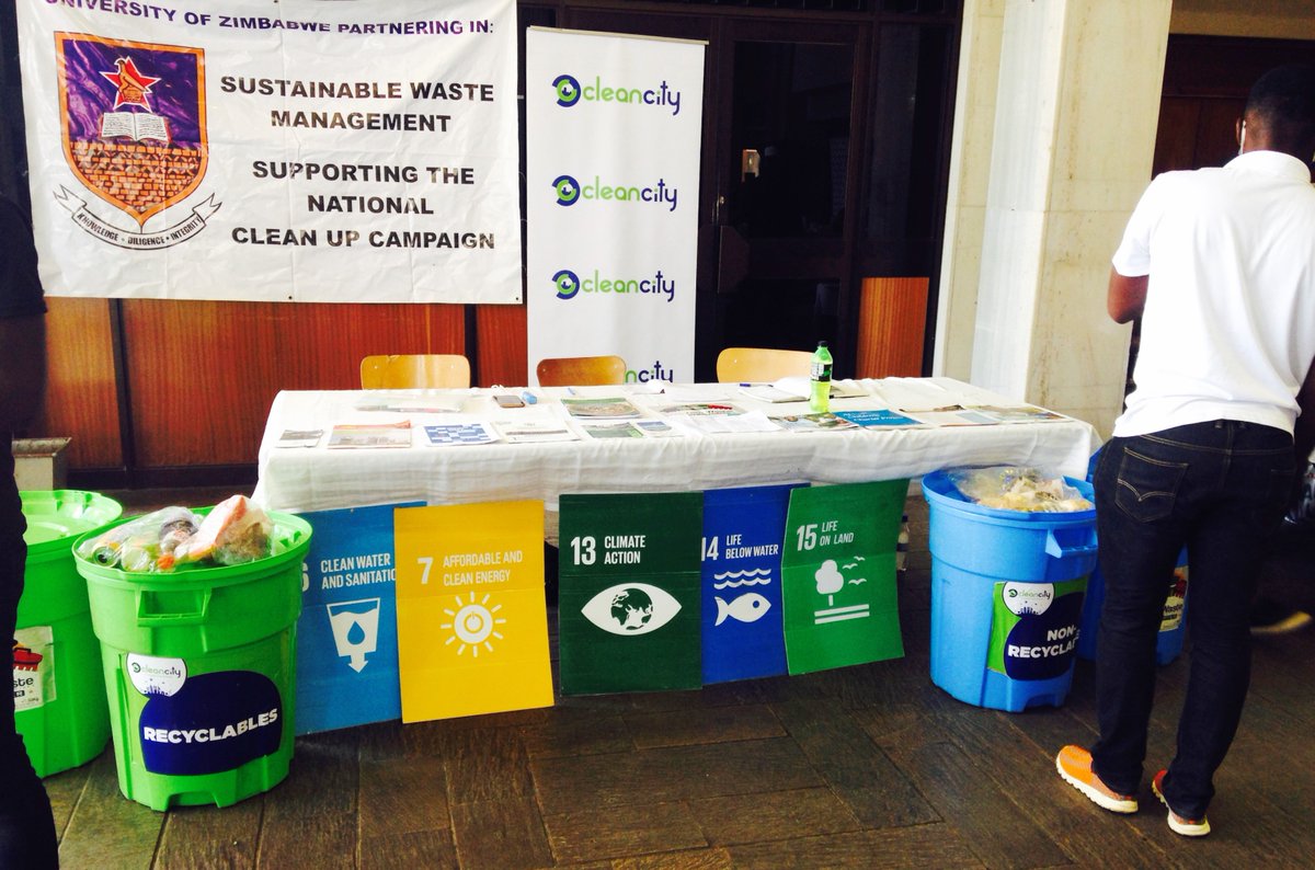 MufaroDzingai's tweet photo. Great experience to welcome freshers to a #zerowaste campus at @UniversityOfZim. Took the time to interact and teach #SeparationAtSource and our #2BinSystem of #sustainable solid #wastemanagement. #ZeroWasteSocialEnterprises UZ Chapter targets an 80% #wastediversion rate by 2021. https://t.co/mzdnmLhX3y