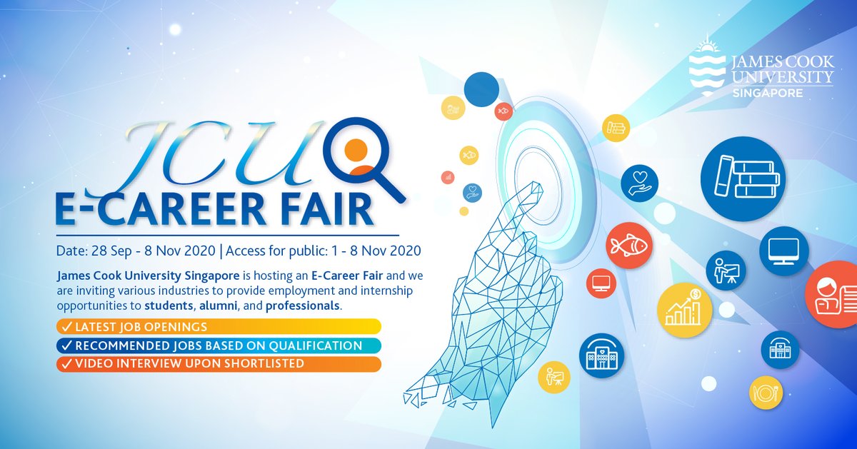 jcu_singapore's tweet photo. We've gathered companies across various industries to provide employment and internship opportunities to students, alumni and professionals. Check them out: https://t.co/upWE0f8fyh 
⁣
#JCUSingapore #jobopportunities #jobs #jobseekers #jobsearch #careerfair #ecareerfair #careers https://t.co/Lb6ymfLJtX