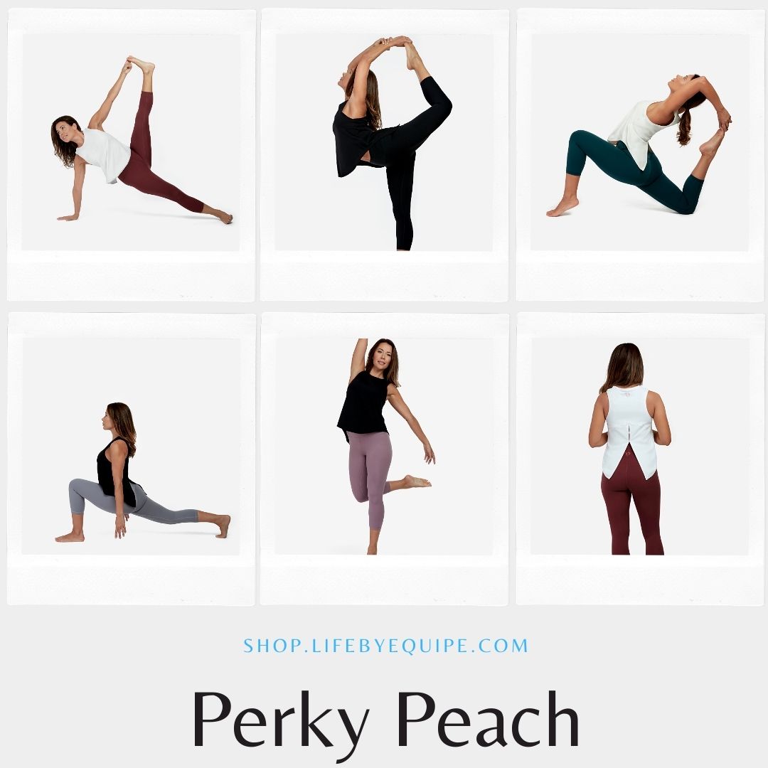 LifeByEquipe's tweet image. Perky Peach autumnal colours ow.ly/8uQQ50C2nyV ♻️ 5 new capri leggings + 2 vest tops made from recycled polyester 😍 Leggings have a drawstring waist &amp;amp; hidden pocket for cards or  phones. The vests have an open back for easy movement or tie together to create a new look!