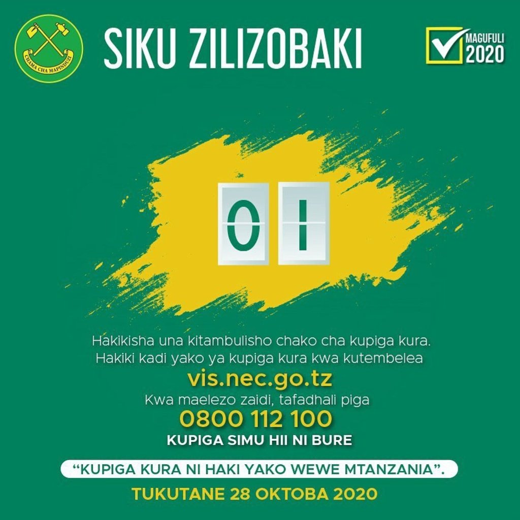 Vunjo ya Kijani inawezekana. Fanya maamuzi sahihi, Chagua CCM.