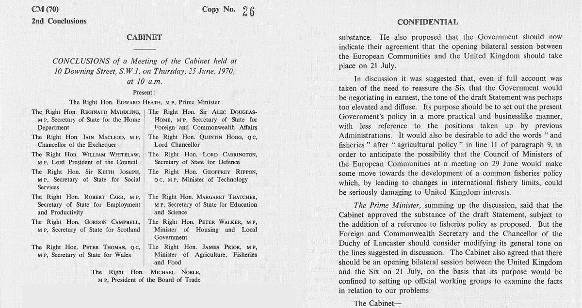 18. It is in this context that we begin negotiating with the EEC, and a while a lot is made of the EEC moving on fishing policy on the first day (30th June) we actually expected it to happen on the 27th June.