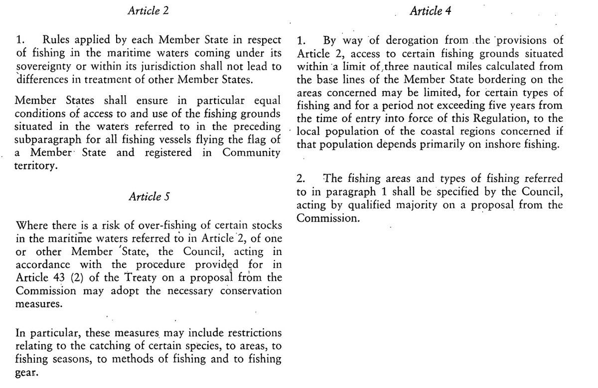 20. It's not all good. The requirement of a 3 mile limit dropping to zero may have been good for the Empire, but not so much for the fishing fleet of the 1970s, and the conservation clause is not very reassuring.