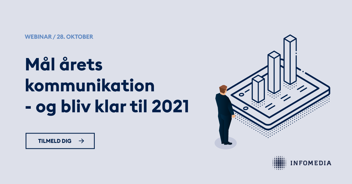 Har du styr på, hvordan du måler årets kommunikation? 

Hvis ikke, skal du deltage i det her webinar i morgen, hvor du får tips til at evaluere årets kommunikationsindsatser i #dkmedier og på #smdk. 

Det er gratis, og du kan tilmelde dig her: bit.ly/3dSjMZH