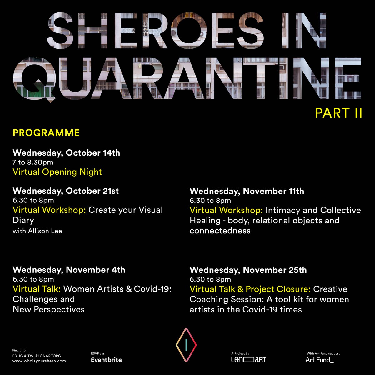 Join us for our first Sheroes in Quarantine Virtual Talk on October  21st: an opportunity for artists to get together in a safe space to share the challenges they have faced since the #covid_19 outbreak. With <a href="/artfund/">Art Fund</a> support. FREE but RSVP required. - mailchi.mp/45a526064371/s…