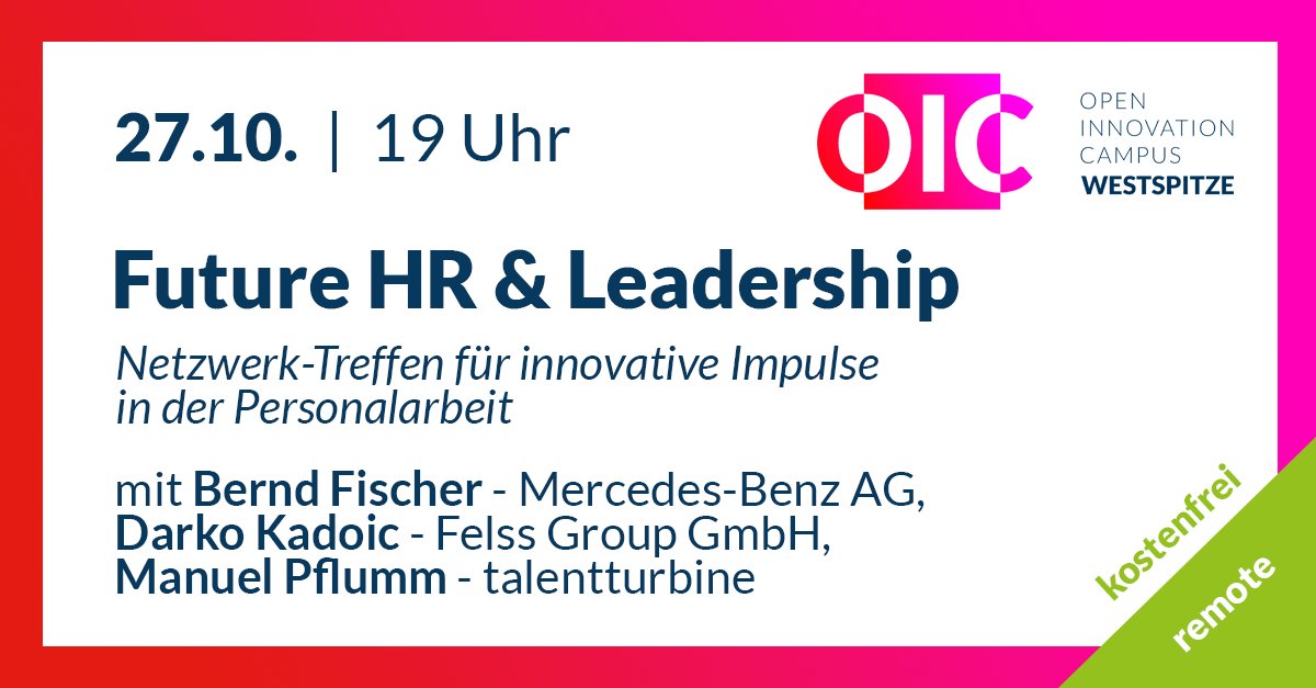 Über 150 Anmeldungen für unser erstes Event "Future HR &amp; Leadership Forum/Meetup" - freue mich auf eine angeregte Diskussion! #westspitze #hrinnovation #openinnovation westspitze.de/events/events-…