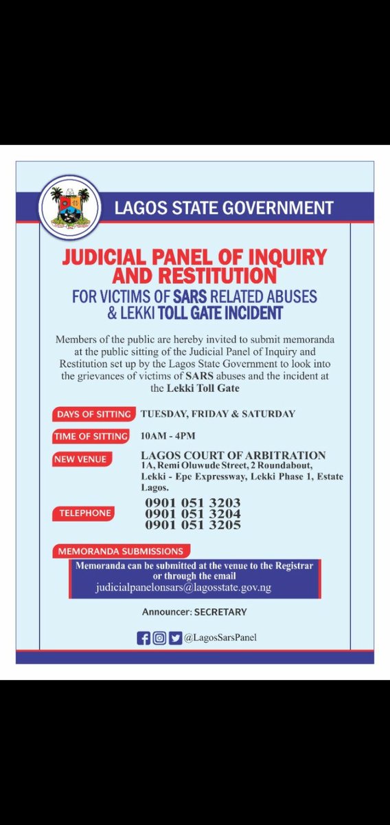 Well done to the youths in Lagos for coming together to select Rinu Oduala & Majekodunmi Temitope to join the Lagos Judicial Panel On SARS as part of our commitment to justice and compensation for victims of Police brutality. Proceedings are public, follow  @LagosSarsPanel