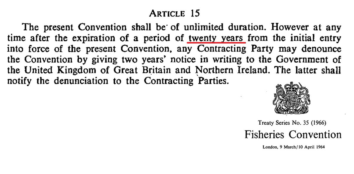 36. But Norway’s 12 mile deal isn’t based on the European fisheries convention, and if there is no agreement on international limits by 1984, the UK are looking at a re-negotiation, where no agreement would mean no limits.