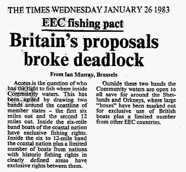 42. However, after much arguing about future limits, the EEC countries finally settle on… a six by six agreement. Almost exactly the agreement they went in with but with more historical access.