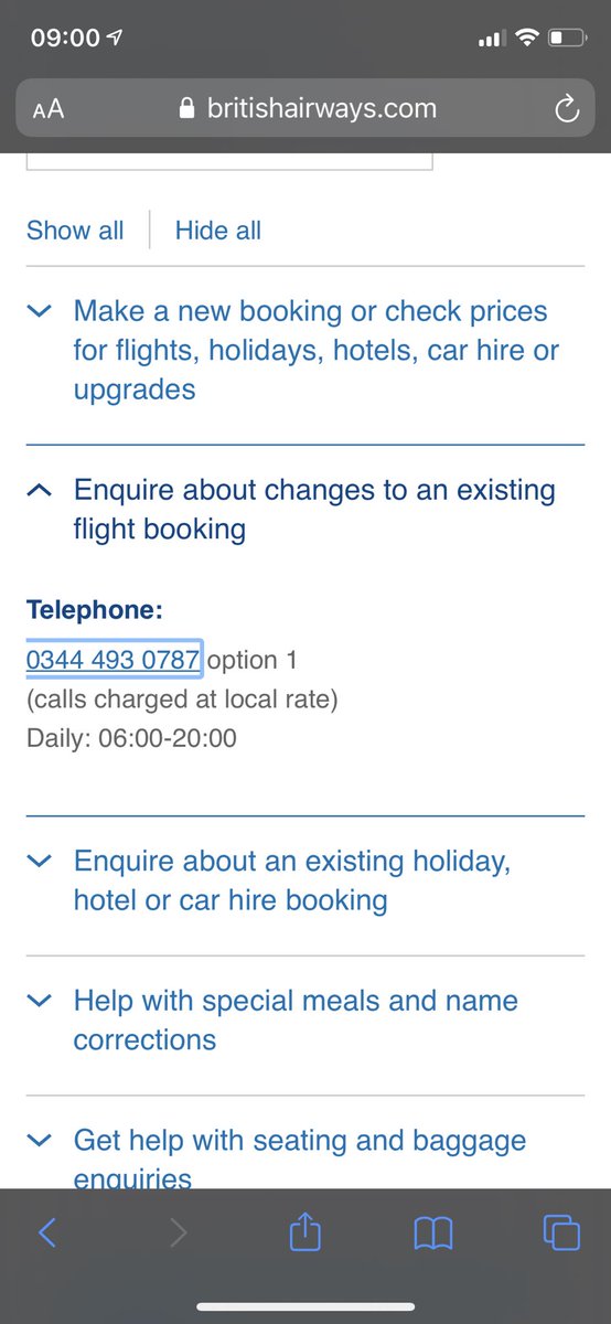 Hi <a href="/British_Airways/">British Airways</a> You’ve cancelled my flight and I would like a refund. But the number you have given on your website (see photo) is the wrong one (the woman who answered said that there has been a mistake). Who can I call?