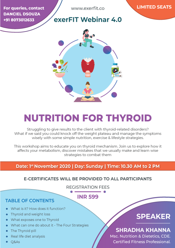 ExerFitWellness's tweet photo. Join us in one of the most talked about health issue webinar. Get to know about Thyroid, ways to deal with the problems and the #nutrition that benefits #you. Ping us to know more about the workshop....

#health #LifeChangingTips #lifestyle #FitnessMotivation #thyrocare https://t.co/jMYj7kMc7Y