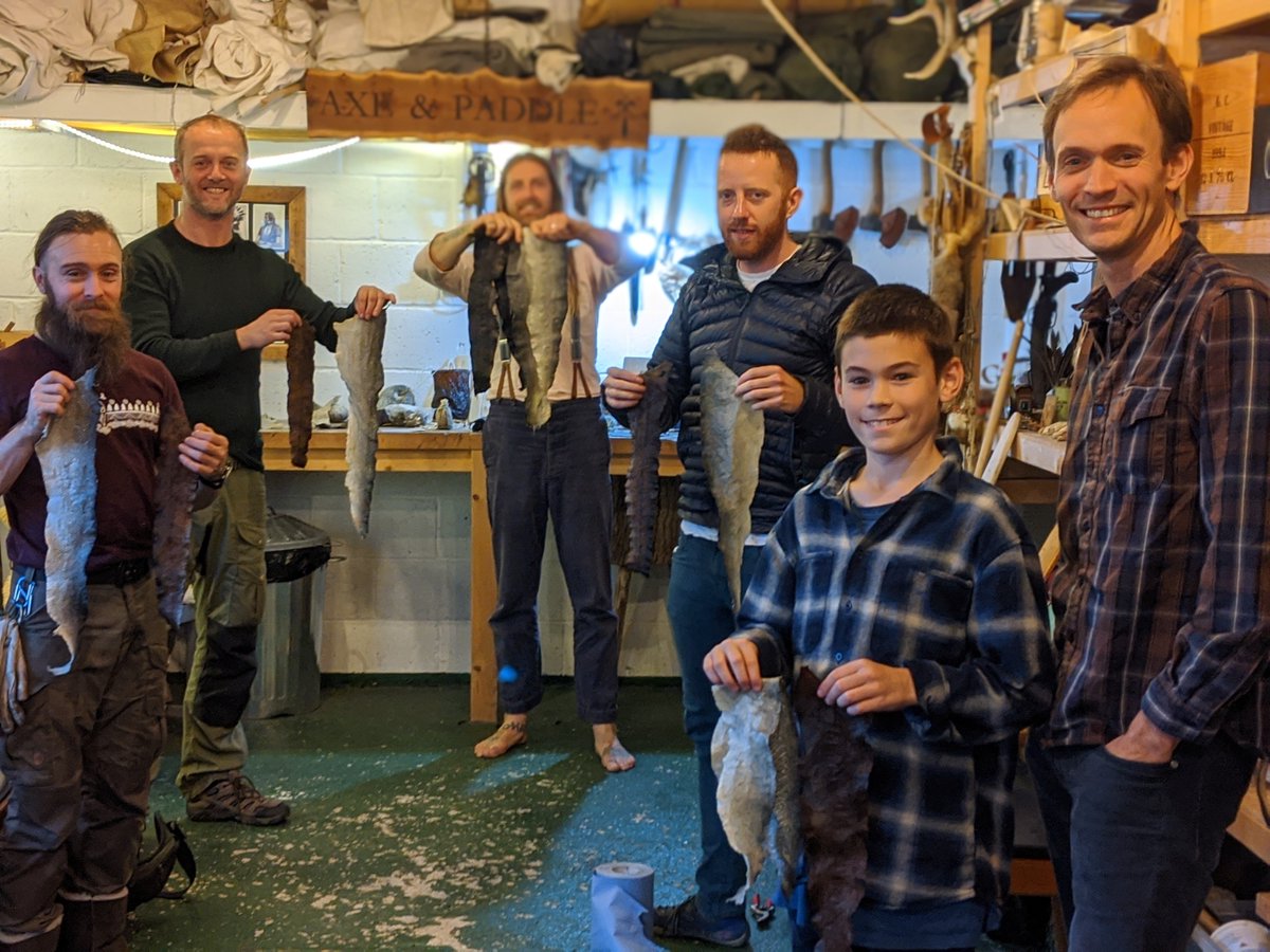 Saturday's first (socially distant) Fish Skin Tanning Course was fully booked!  

It was a great day &amp; all students went home with 2 finished salmon leathers - one bark tanned &amp; one oil tanned + big smiles all round.  

4 spaces left on next course 28/11 ow.ly/1v8O50C34sF