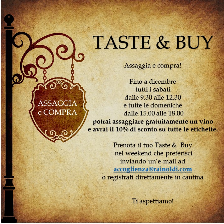 RainoldiVini's tweet photo. Registrati in cantina o prenota via e-mail il tuo Taste &amp; Buy. Fino a Natale 🌲 tutti i sabati e le domeniche ti aspettiamo in cantina per i tuoi acquisti 🍾 e per un brindisi insieme 🍷 . 10 % di sconto! https://t.co/WnkrO7S74d