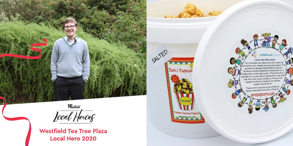childhoodcancr's tweet photo. Congratulations to @Sams_Popcorn🍿on being named the #westfieldlocalheroes for his hard work fundraising for #childhoodcancer.💛
As a result, we will receive a $10,000 grant to fund our work to support local families battling cancer. Thank you to all who voted.🙏 https://t.co/bTcGxLZJaC