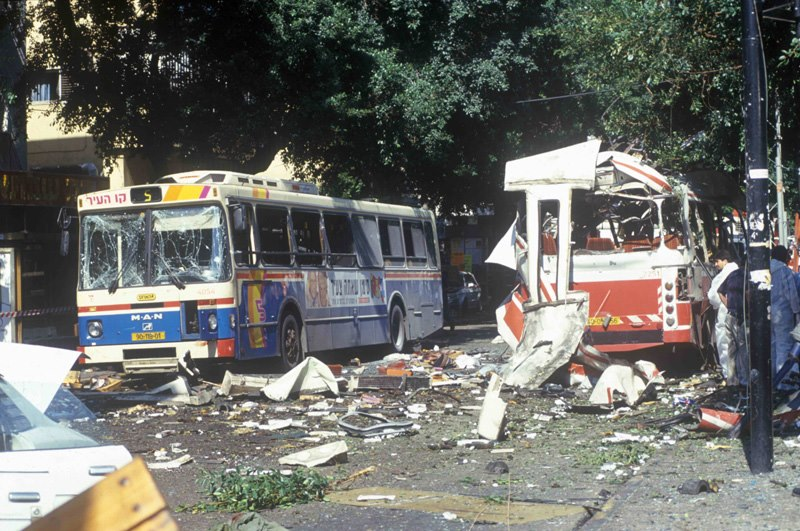 Buses - so enticing to bloodthirsty terrorists. Lots of innocent people - old and young - all going about their daily routine. They became a key target. Hadera was hit. And then later in 1994 in the heart of Tel Aviv. A suicide bombing on a bus at Dizengoff. 22 slaughtered.