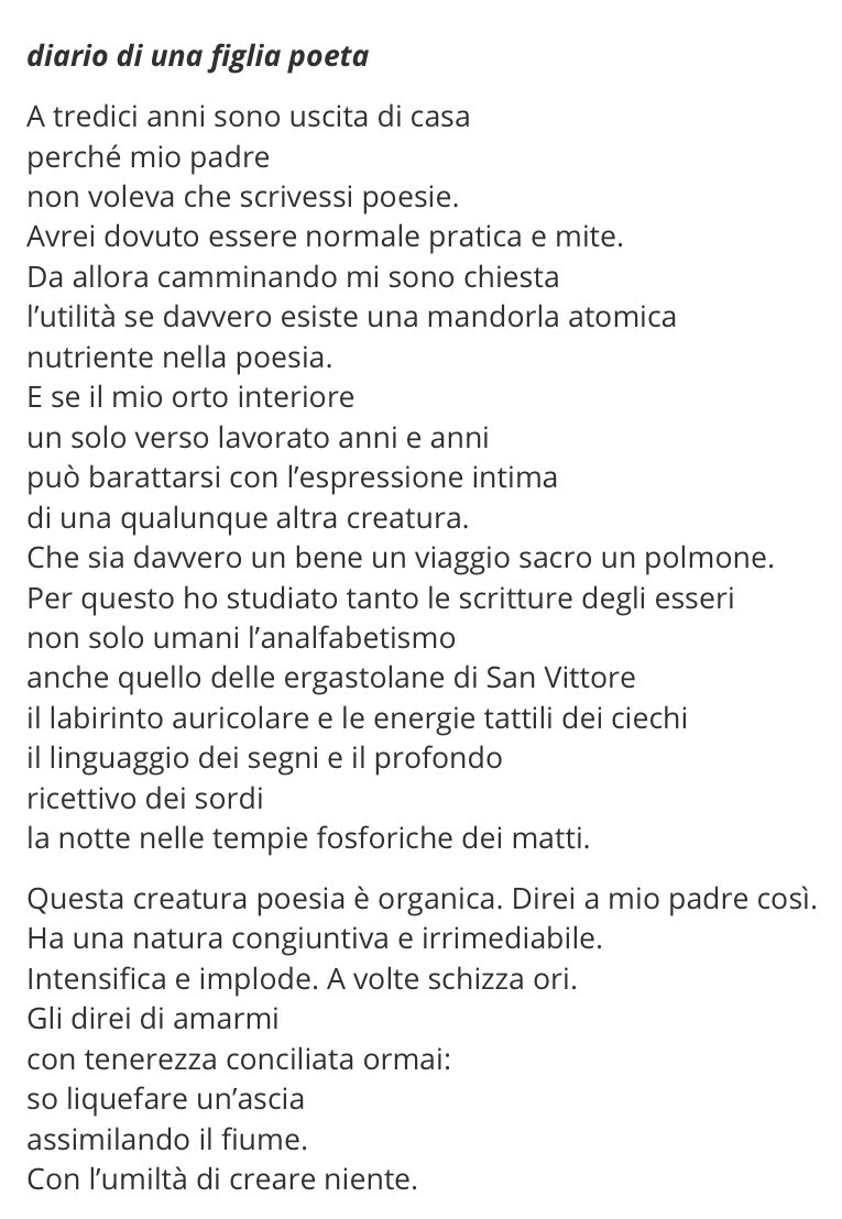 Gisella Blanco on X: #frasinliberta per @SalaLettura! Anna Maria Farabbi  con viscerale arguzia spezza il silenzio della condizione archetipica di  figlia, di una figlia che scrive poesie anche se il padre non