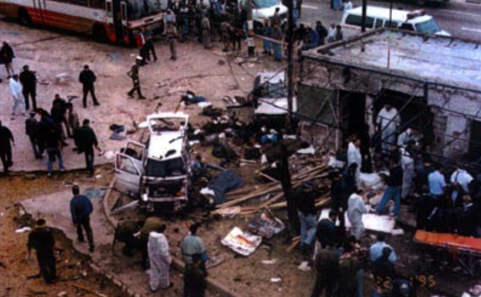 Hate can be as inventive as it is sick. In January 1995 - the Palestinian terrorists added a new trick. A suicide bomber dressed as an Israel soldier at a major bus station near Netanya. 15 minutes later another one at the same spot - killing those who came to help. 21 murdered.