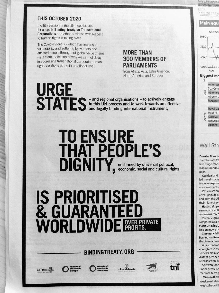 foeeurope's tweet photo. The #COVID19 crisis 🚨has exacerbated inequality &amp; #bizhumanrights abuses in global value chains 💰⛓️ 

In today's @FT, 300 MPs from around the world 🌍 say we need a system overhaul: a UN #BindingTreaty to #EndCorporateImpunity! ⚖️ 

➡️ https://t.co/Mug3E54Fv2 https://t.co/pxzBti2oox