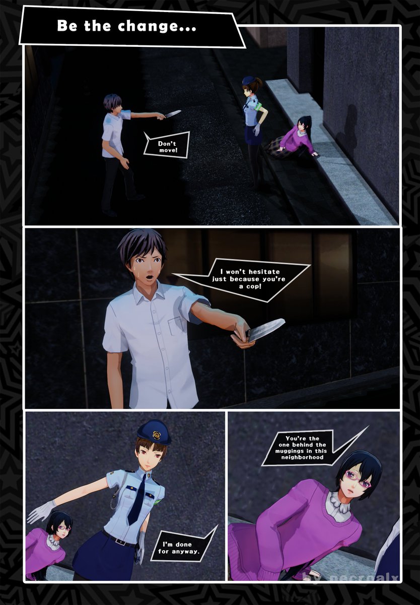 A day later this entry for #makotoniijimaweek prompt 1 "Law" bc of tornadoes and blackouts.
Inspired by a scene from the last chapter of Toaru Kagaku no Railgun's manga. When I read those pages I immediately thought of Makoto.
#Persona5 #fanart #comic #makotoniijima #新島真 https://t.co/3Jlm3Wr8hc