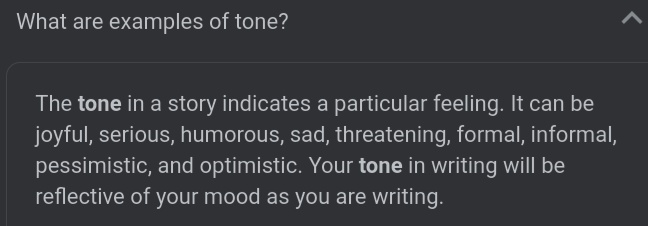  you might be thinking, how can lyrics have certain tones, well they does. When lyricists write the lyrics, they have a certain story going on in their mind, the acting which goes on in their mind decides the tone. Lyrics do have some elements like language of tone / style. ++