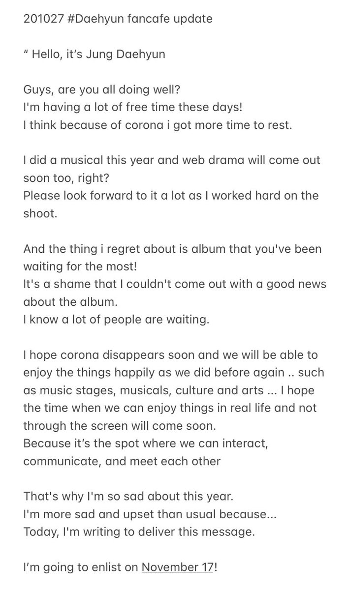 BAPupdate's tweet photo. 201027 #Daehyun fancafe update 

link: https://t.co/I0b4cf1dZo https://t.co/OkMfiB9Khx