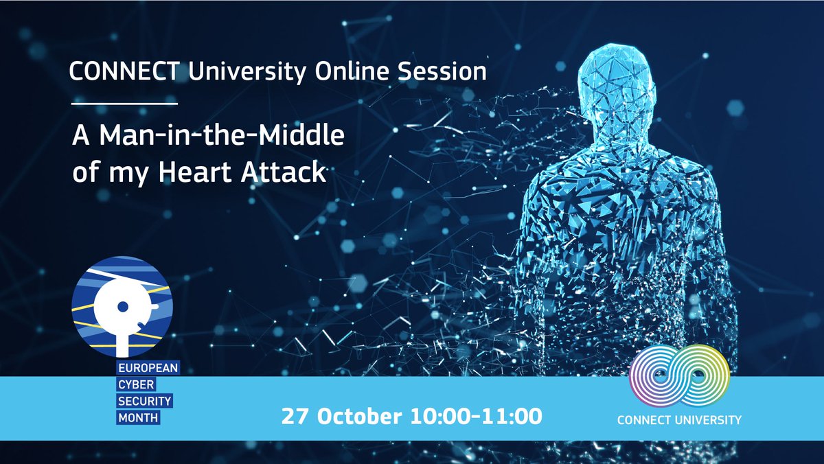 A security failure of a medical device may cause patient harm and have fatal consequences. 
❗️Live❗️
“A Man-in-the-Middle of my Heart Attack” with expert Dr <a href="/MarieGMoe/">Marie Moe</a> 
📅 Join us today at 10h00 CET this <a href="/CyberSecMonth/">Cyber Security Month</a> and tune in to #ConnectUniversity
👉 ec.europa.eu/futurium/en/co…