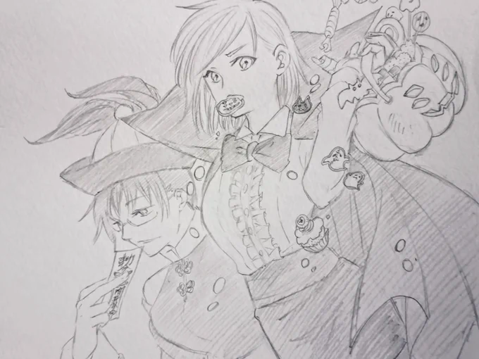 呪術廻戦ハロウィン落書き🎃
ジャンプ表紙が可愛かったので自分なりに描いてみたけど野薔薇さん難しかった…!!横にいるのはキョンシーな真希さんです…
#呪術廻戦 