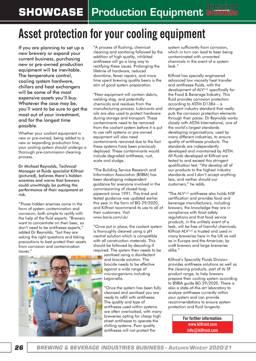 Kilfrost_Ltd's tweet photo. Interesting article in @brewingbusiness by Dr Michael Reynolds. #CraftBeer #FoodandDrink #FoodStandards #foodsafety #bestbrewery #foodchilling https://t.co/lcFzDheRGH