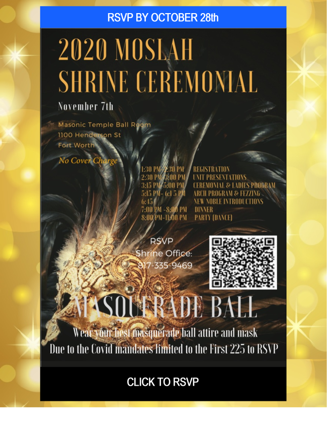 RSVP BY OCT 28!2020 Moslah Shrine Ceremonial conta.cc/34sJUYi