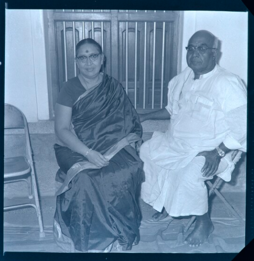 Portrait of Ä.V.M. Meiyyappa chettiyar, founder of A.V.M (cinema production) studio, and his wife Rajeswari amma, 1976 ( https://eap.bl.uk/item/EAP737-4-1-1-37)