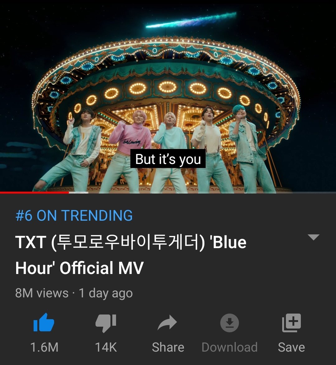 SO0BlN's tweet photo. it's 8m views now congrats @TXT_members and moas! we did great! let's have consistency stream the mv, the comeback show and the fancams! also collect voting tickets. let's give txt 3 or more music show wins! 💙
#bluehour #BlueHourMV https://t.co/ieBBbnPCPk