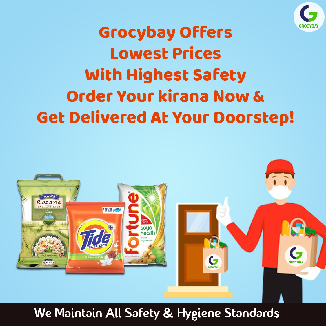 Order your kirana from Grocybay and get delivered at your doorstep 🏡
We maintain proper hygiene and safety☺️
https://t.co/nh2YtbxO8V
#grocybay #onlinestore #onlinegrocery #onlinegrocerystore #groceryshopping #grocerystore #onlinegroceryshopping #doorstepdelivery https://t.co/7OIfuklVGq