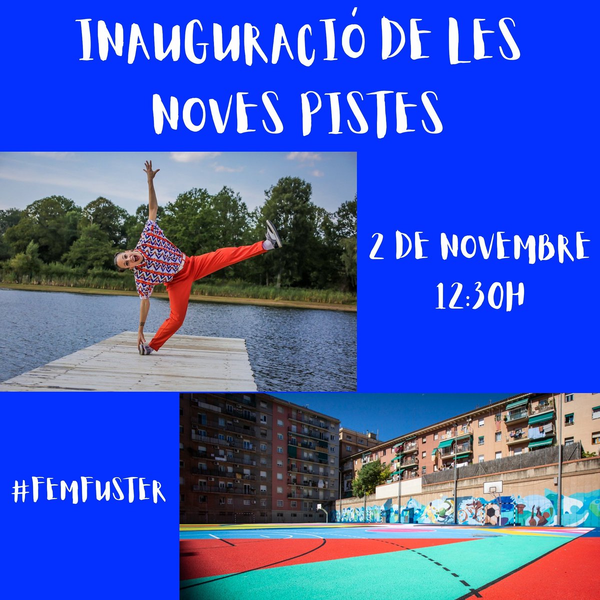 INSDolorsAleu's tweet image. QUÈ: Inauguració de les noves pistes amb dansa i art urbans. QUI: Izaskun Ortega, i tothom que vulgui ballar. ON: Institut Joan Fuster. QUAN: Dilluns 2 de novembre a les 12:30 h. COM: Inscrivint-te a peticions.secretaria@gmail.com. @ampajoanfuster
@consorciedubcn #femfuster