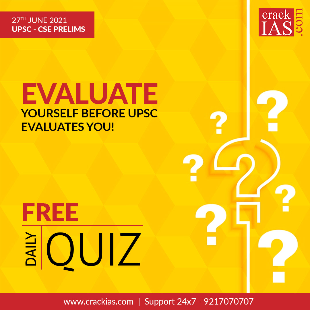 crack_academy's tweet image. FREE DAILY QUIZ
• Solving Daily 10 Questions around UPSC CSE TOPICS
• Solving Questions based on UPSC guidelines
• Solving Mix of Question Patterns

You will get explanations with all answers
REGISTER NOW for FREE
Visit: bit.ly/33CebC8

#CrackIAS #GSPrelims #GSNOTES