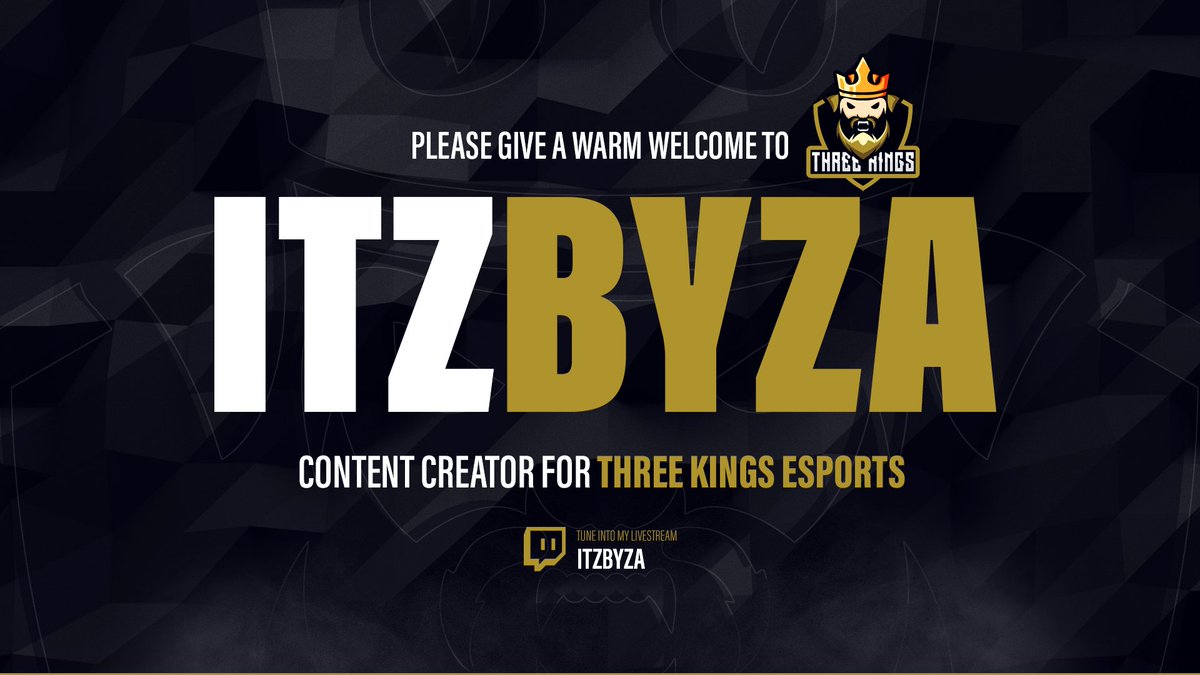 ThreeKingsOCE's tweet photo. [#TKECONTENT]

Please give a warm welcome to our newest Content Creator joining TKE:

👑 @itzByza 

Go show him some love on his Twitch, he is live RIGHT NOW!

👉 https://t.co/RXoUgnu3Pr

#KingTakeOver https://t.co/dIzbQhnwIW
