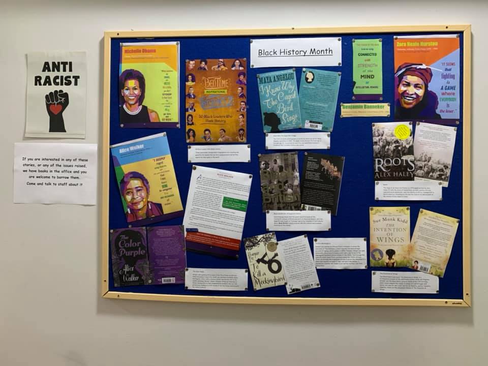 chsgroup's tweet photo. Staff & residents #RailwayHouse have been marking #BlackHistoryMonth with books for residents & staff to read & we’re showing films & #YouTube clips to help deepen of our understanding of what it means to be black & why we support #BLM. Today we had #JollofRice & #PuffPuffs https://t.co/e5d6nly9d5