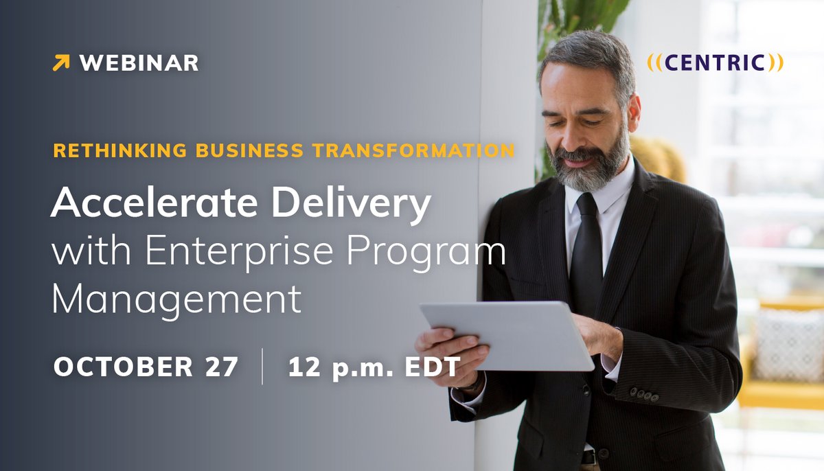 centric's tweet photo. The countdown's on! In there's still time to register for our #enterpriseprogrammanagement webinar launching in 2 hours. https://t.co/XAblACVbOg #EPM https://t.co/7gEH3kiAqn