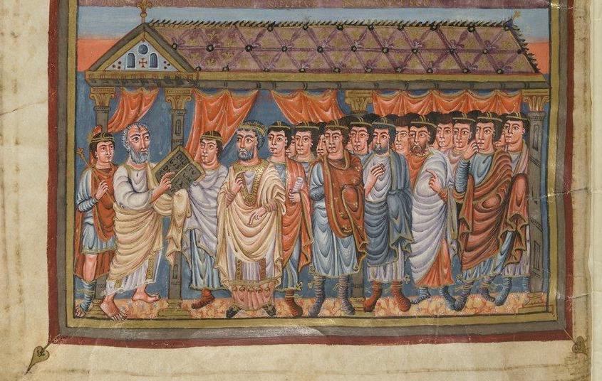 Likewise in the Vivien Bible from 845, Jews are not shown as visually distinctive.
