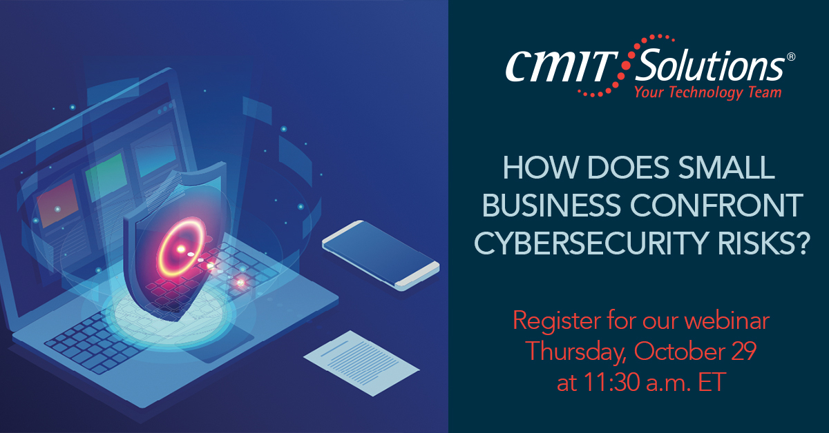 Discover how to identify, quantify, and minimize cybersecurity threats to your small business during our webinar on October 29. Register now: bit.ly/2GPp1wQ